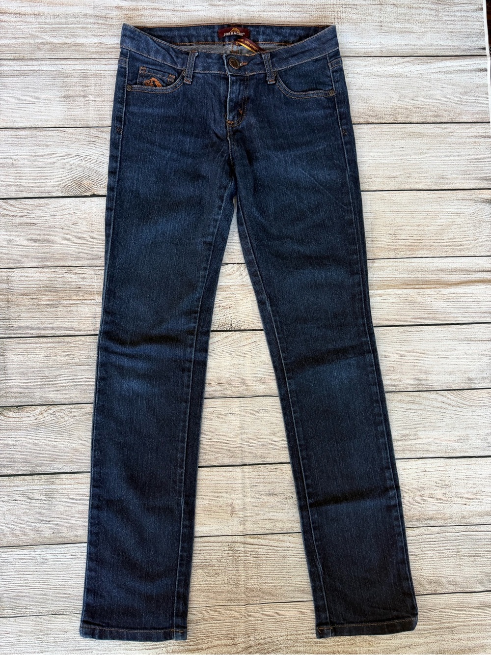 Jordache Vintage Dark Blue Women's Straight-Leg Jeans Size 0 2 XS